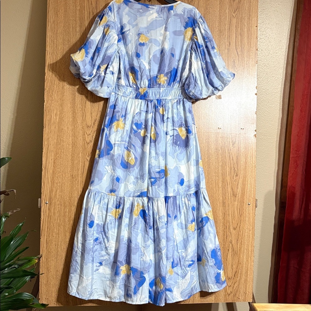 Jessica Simpson Blue and Yellow Floral Midi Dress - Picture 7 of 7